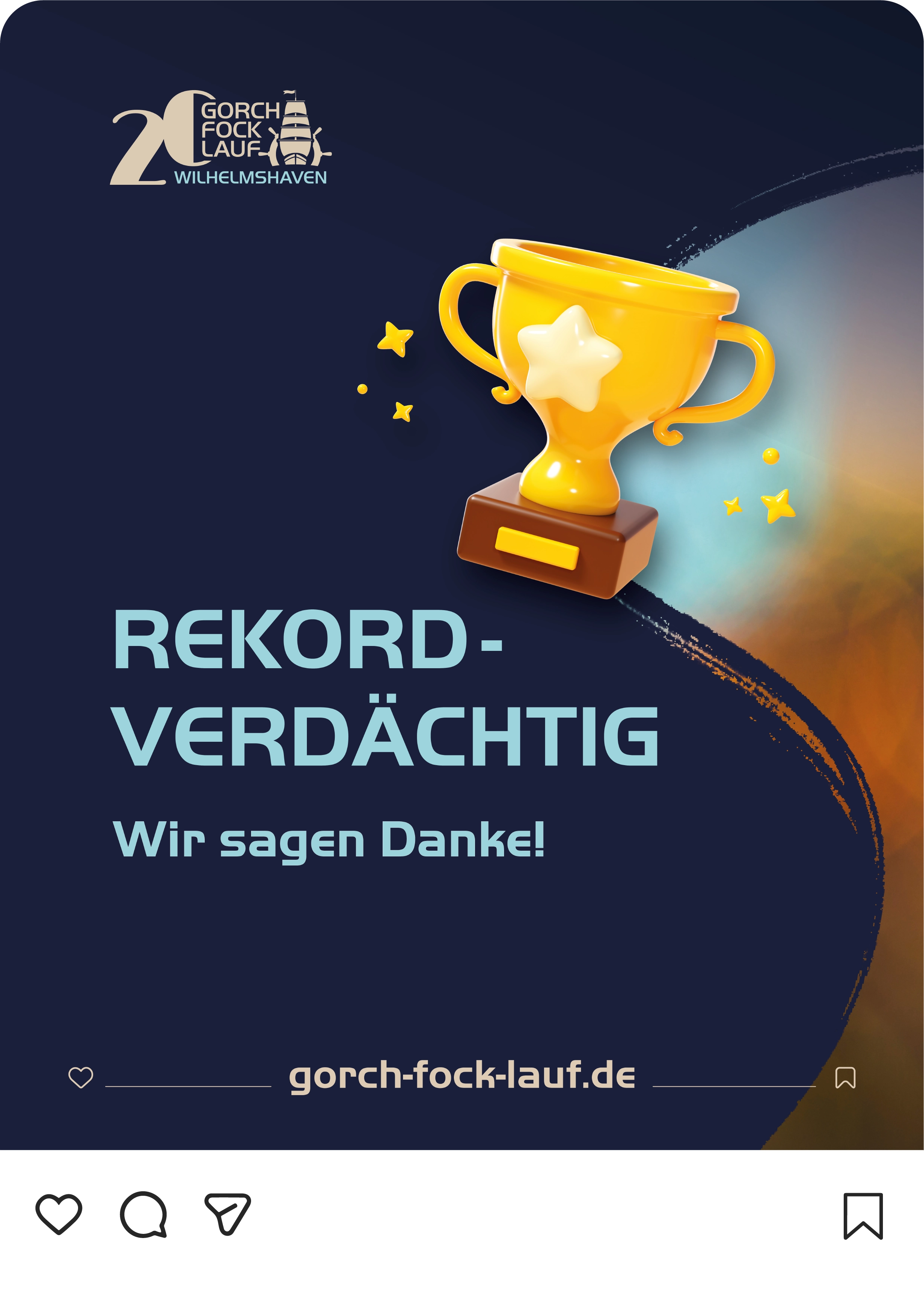 Social-Media-Beitrag des Gorch-Fock-Laufs