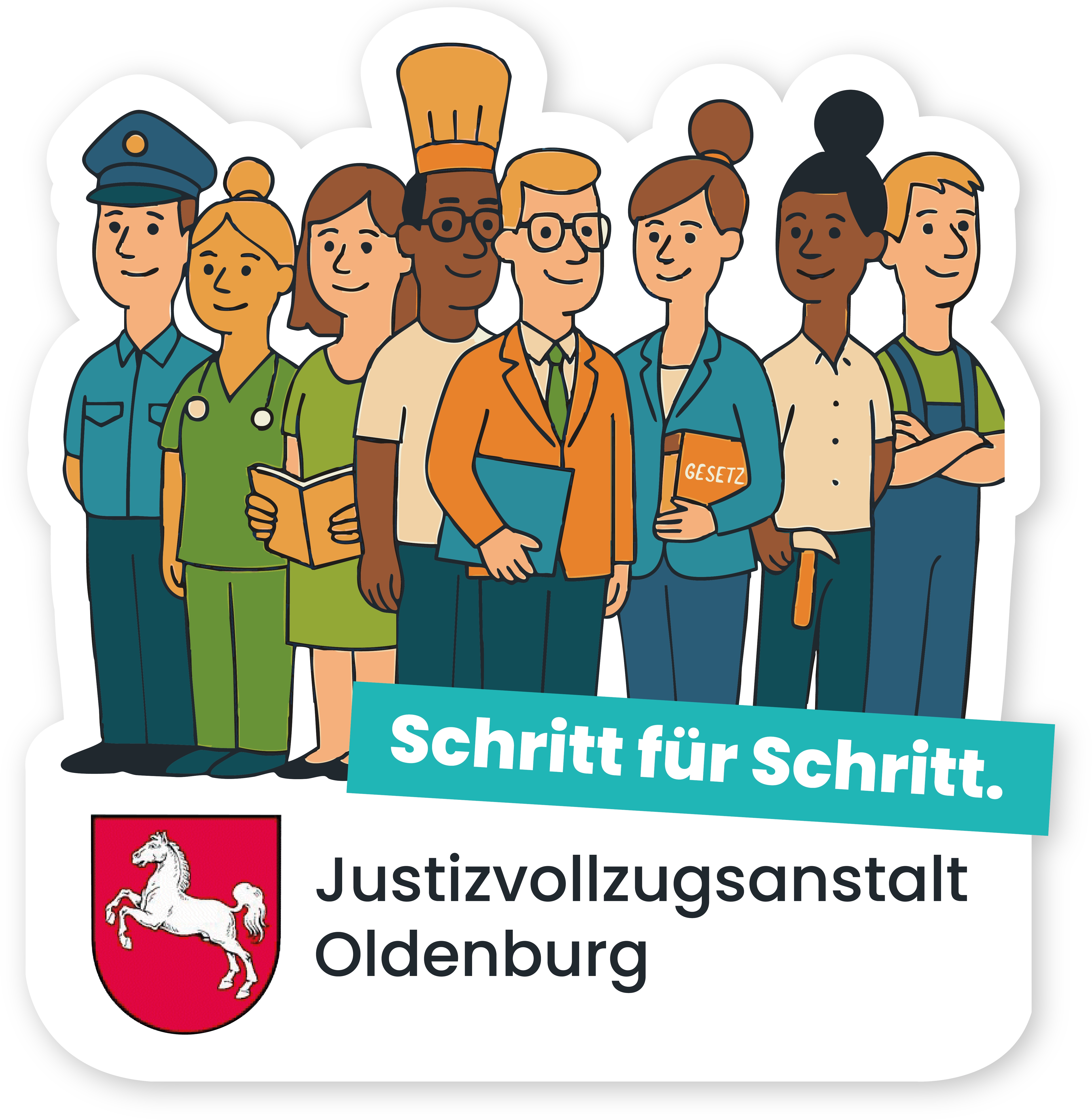 Sticker Schritt für Schritt der JVA Oldenburg